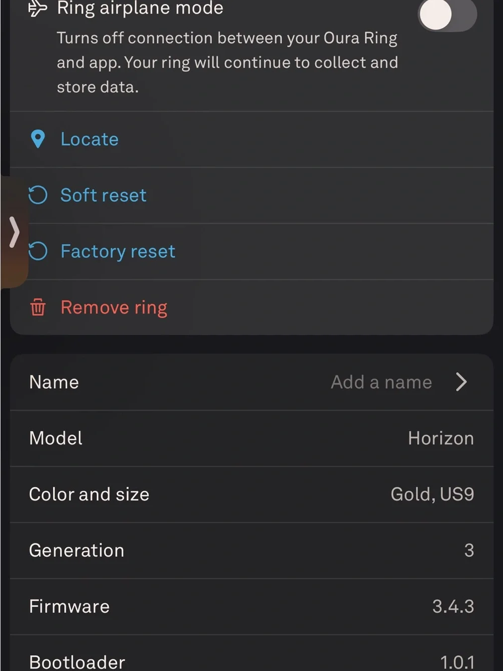Oura Gold Ring with Charging Dock Size 9